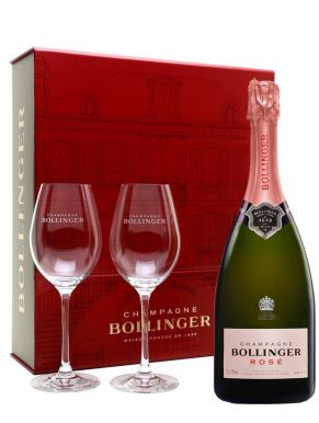 Bollinger Rosé NV Champagne & 2 Flute Gift Set 75cl