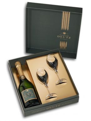 Deutz Brut NV Champagne 75cl & 2 Flute Gift Set