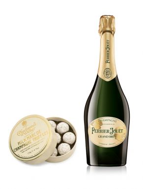 Perrier Jouet Grand Brut NV Champagne 37.5cl & Milk Truffles 135g